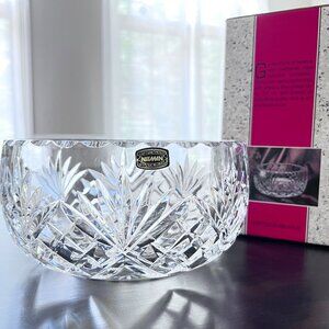 Vintage Nieman 24% Lead Cut Crystal Glass 8.5" Scalloped Edge Bowl Belarus NIB